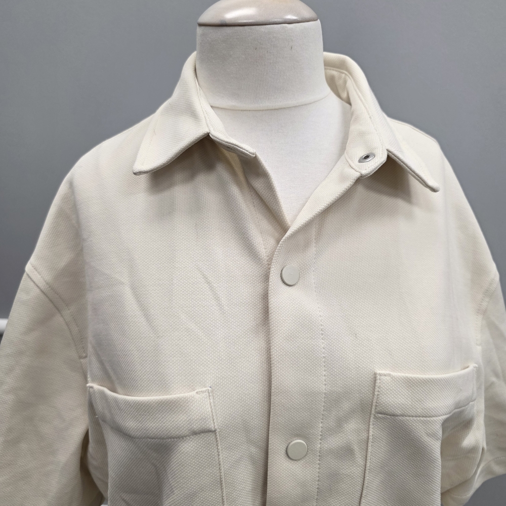 Zara Cream Casual Button Down Shirt - Picture 2 of 9